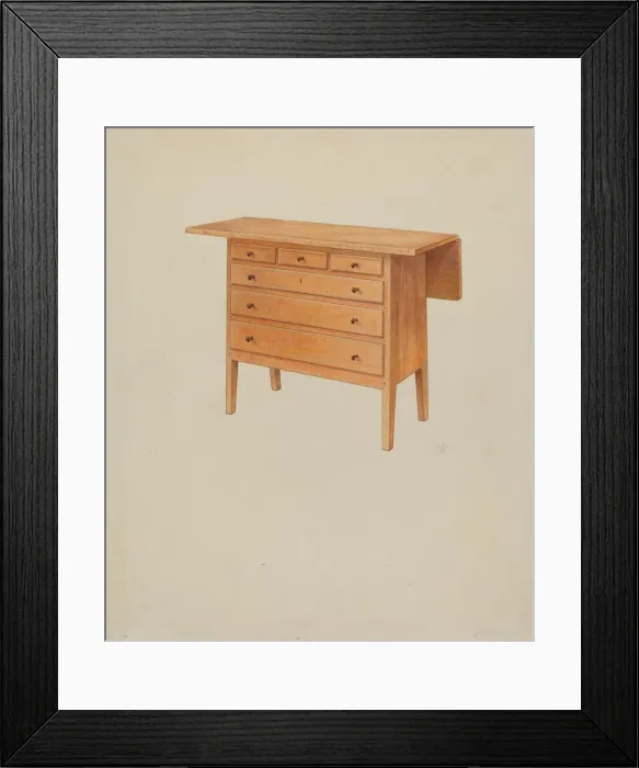 Framed Print : Shaker Sewing Table, 1935 / 1942. Creator: Irving I. Smith Framed Print : Shaker Sewing Table, 1935 / 1942. Creator: Irving I. Smith