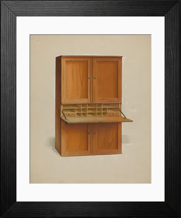 Framed Print : Shaker Desk, c. 1938. Creator: Irving I. Smith Framed Print : Shaker Desk, c. 1938. Creator: Irving I. Smith