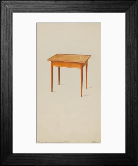 Framed Print : Shaker Small Table, c. 1936. Creator: Alfred H. Smith Framed Print : Shaker Small Table, c. 1936. Creator: Alfred H. Smith