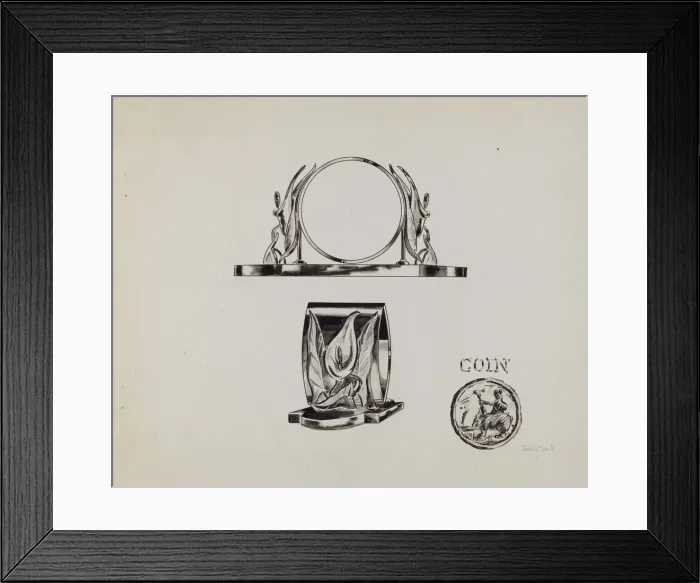 Framed Print : Silver Napkin Ring, c. 1936. Creator: Sebastian Simonet Framed Print : Silver Napkin Ring, c. 1936. Creator: Sebastian Simonet