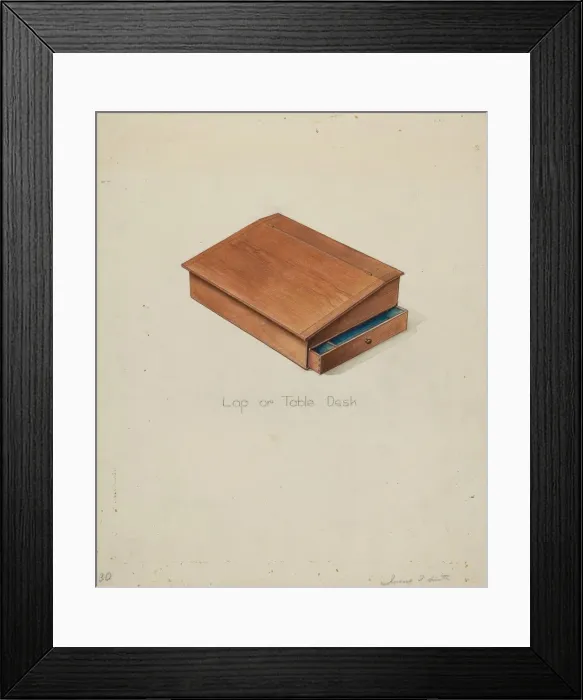 Framed Print : Shaker Lap Desk, c. 1936. Creator: Irving I. Smith Framed Print : Shaker Lap Desk, c. 1936. Creator: Irving I. Smith