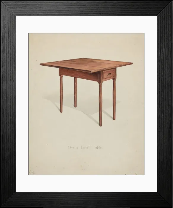 Framed Print : Shaker Drop-leaf Table, 1935 / 1942. Creator: Irving I. Smith Framed Print : Shaker Drop-leaf Table, 1935 / 1942. Creator: Irving I. Smith