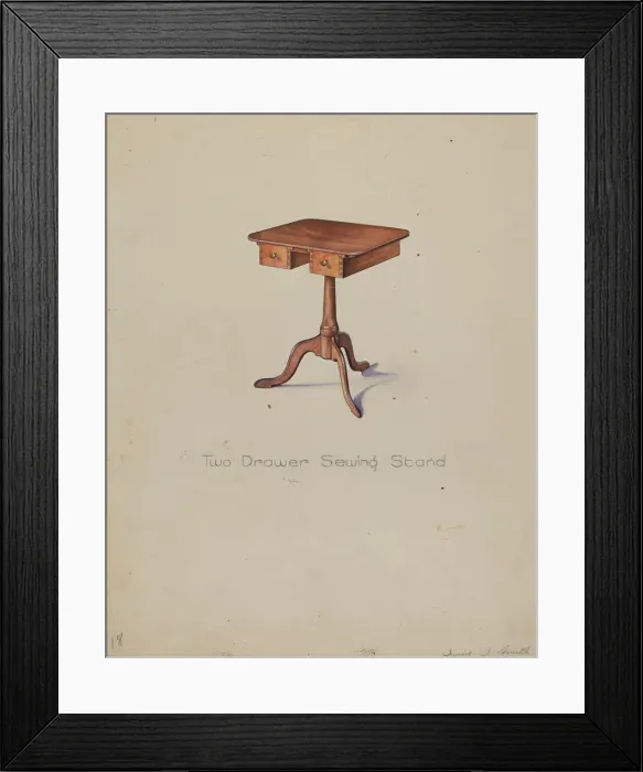 Framed Print : Shaker Tripod Sewing Stand, 1935 / 1942. Creator: Irving I. Smith Framed Print : Shaker Tripod Sewing Stand, 1935 / 1942. Creator: Irving I. Smith