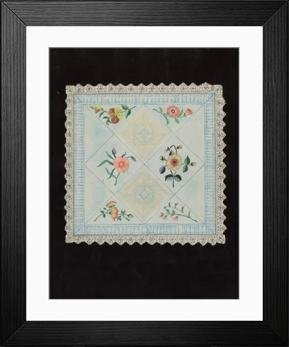 Framed Print : Pair of Satin Pillow Shams, c. 1936. Creator: Sebastian Simonet Framed Print : Pair of Satin Pillow Shams, c. 1936. Creator: Sebastian Simonet