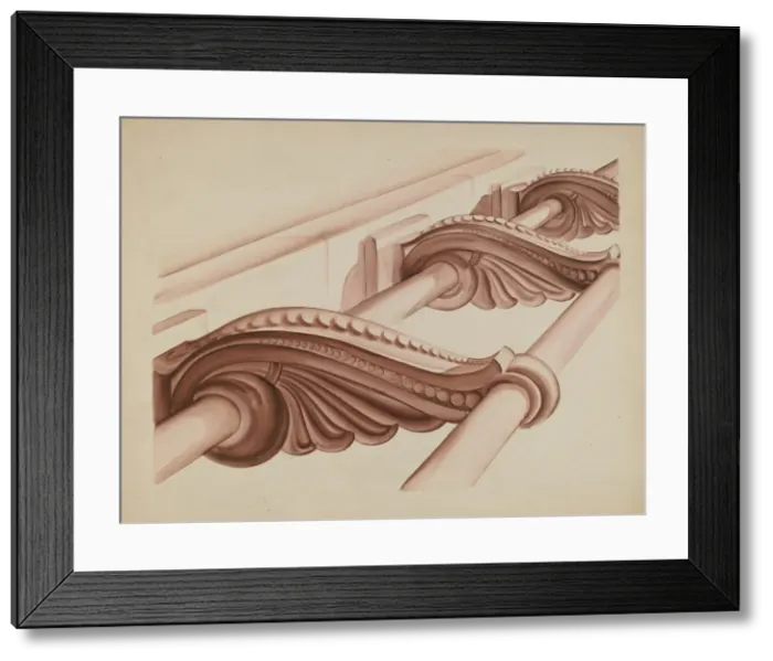 Framed Print : Ornamental Stair Rail, c. 1937. Creator: Natalie Simon Framed Print : Ornamental Stair Rail, c. 1937. Creator: Natalie Simon