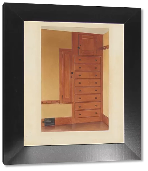 Built-in Cupboard and Drawers, c. 1937. Creator: Alfred H. Smith