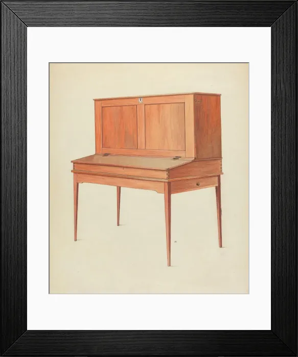 Framed Print : Shaker Desk, c. 1953. Creator: Alfred H. Smith Framed Print : Shaker Desk, c. 1953. Creator: Alfred H. Smith