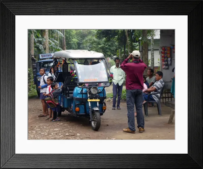 Framed Print : Tuk Tuk school transport in India, 2019. Creator: Unknown Framed Print : Tuk Tuk school transport in India, 2019. Creator: Unknown