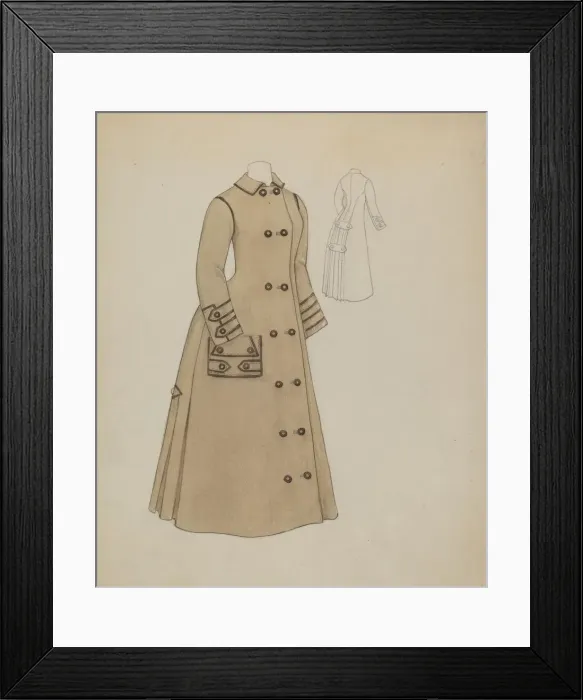Framed Print : Womans Coat, c. 1936. Creator: Roberta Spicer Framed Print : Womans Coat, c. 1936. Creator: Roberta Spicer