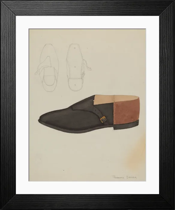 Framed Print : Mans Shoes, c. 1936. Creator: Roberta Spicer Framed Print : Mans Shoes, c. 1936. Creator: Roberta Spicer
