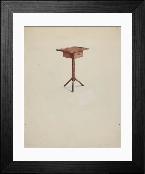 Framed Print : Shaker Peg Leg Stand, 1935 / 1942. Creator: Irving I. Smith Framed Print : Shaker Peg Leg Stand, 1935 / 1942. Creator: Irving I. Smith