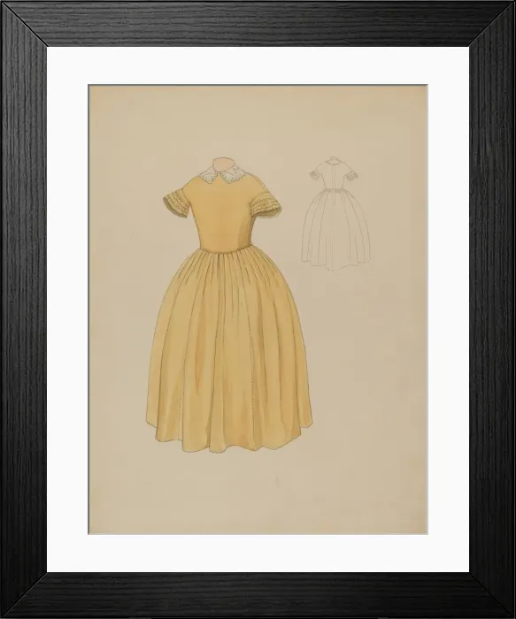 Framed Print : Childs Dress & Collar, c. 1936. Creator: Roberta Spicer Framed Print : Childs Dress & Collar, c. 1936. Creator: Roberta Spicer