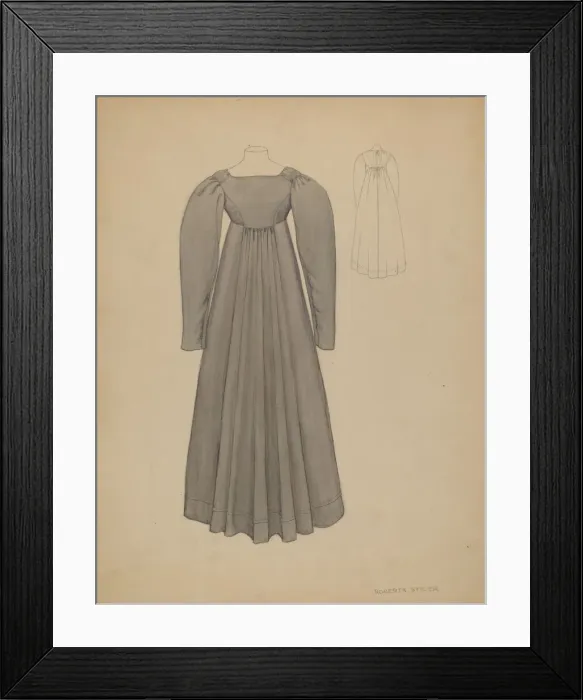 Framed Print : Quaker Dress, c. 1936. Creator: Roberta Spicer Framed Print : Quaker Dress, c. 1936. Creator: Roberta Spicer