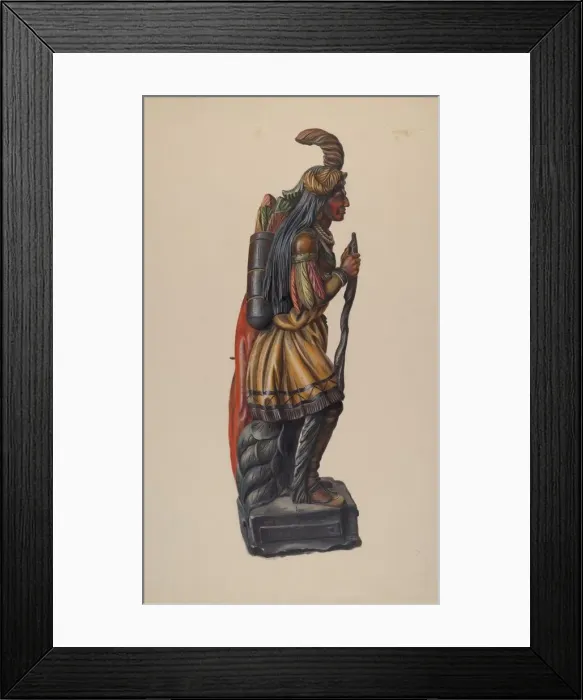 Framed Print : Cigar Store Indian, c. 1936. Creator: Richard F. Smith Framed Print : Cigar Store Indian, c. 1936. Creator: Richard F. Smith