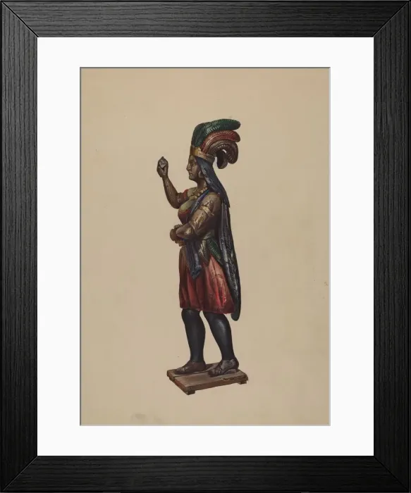 Framed Print : Cigar Store Indian, c. 1936. Creator: Richard F. Smith Framed Print : Cigar Store Indian, c. 1936. Creator: Richard F. Smith