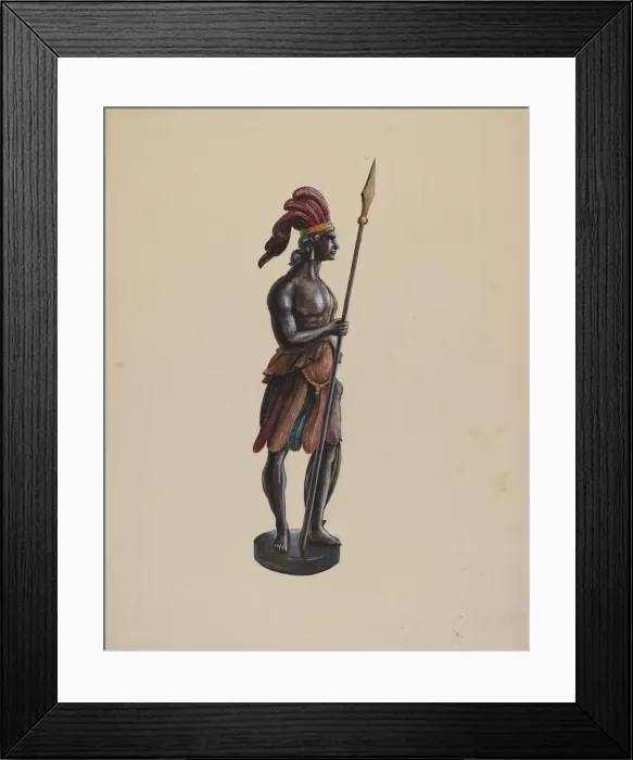 Framed Print : Cigar Store Indian, c. 1936. Creator: Richard F. Smith Framed Print : Cigar Store Indian, c. 1936. Creator: Richard F. Smith