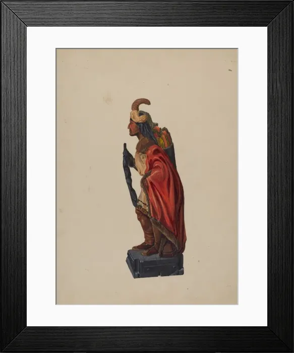 Framed Print : Cigar Store Indian, c. 1936. Creator: Richard F. Smith Framed Print : Cigar Store Indian, c. 1936. Creator: Richard F. Smith