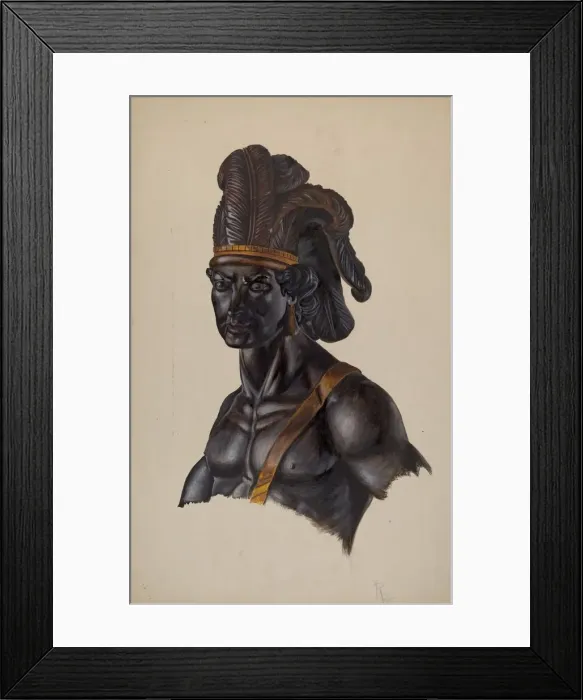 Framed Print : Cigar Store Indian, c. 1936. Creator: Richard F. Smith Framed Print : Cigar Store Indian, c. 1936. Creator: Richard F. Smith