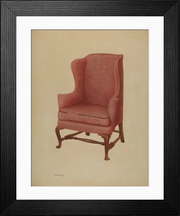 Framed Print : Wing Chair, c. 1941. Creator: Isidore Sovensky Framed Print : Wing Chair, c. 1941. Creator: Isidore Sovensky