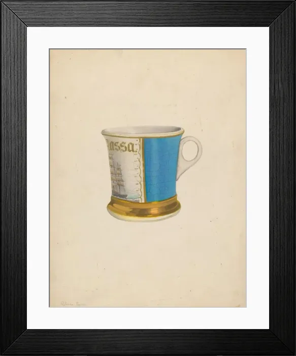 Framed Print : Shaving Mug, c. 1938. Creator: Roberta Spicer Framed Print : Shaving Mug, c. 1938. Creator: Roberta Spicer