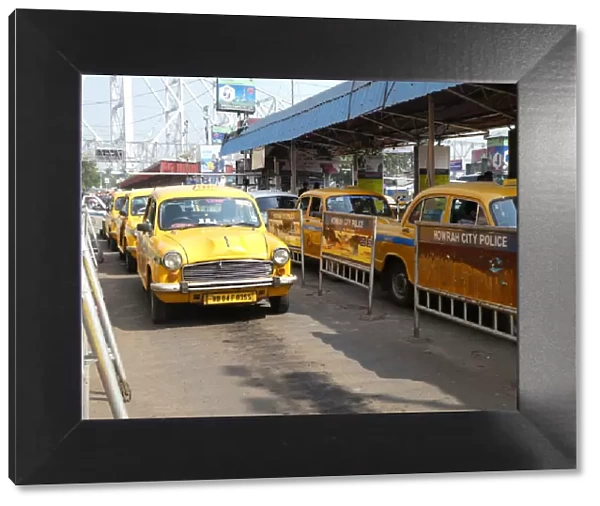 Taxi cabs in Howrah City, West Bengal, India, 2019. Creator: Unknown
