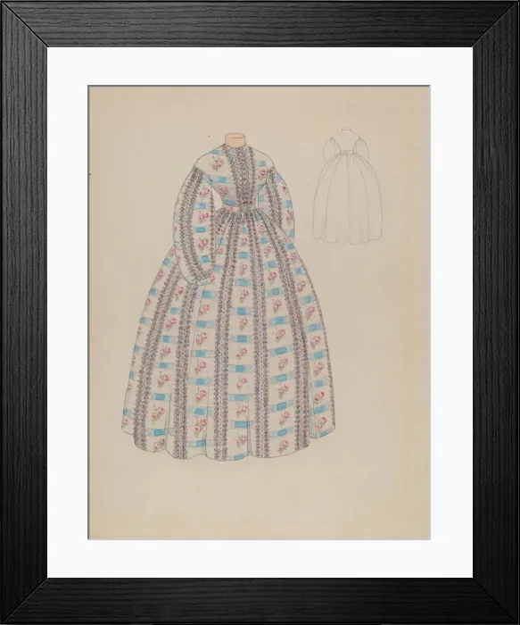 Framed Print : Dress, c. 1936. Creator: Roberta Spicer