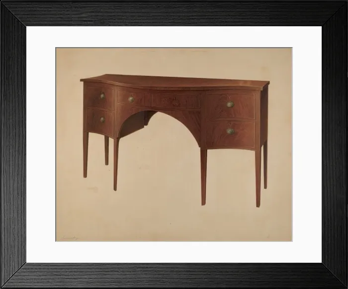Framed Print : Sideboard, 1940. Creator: Isidore Sovensky Framed Print : Sideboard, 1940. Creator: Isidore Sovensky