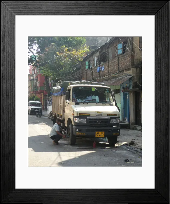 Framed Print : Repairs to TATA truck, West Bengal India, 2019. Creator: Unknown Framed Print : Repairs to TATA truck, West Bengal India, 2019. Creator: Unknown