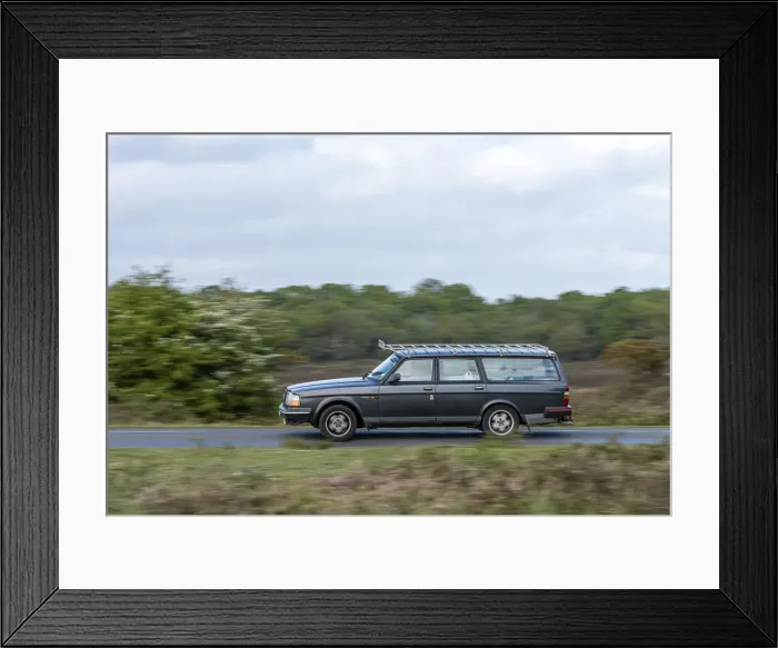 Framed Print : Volvo 244 Estate driving in New Forest, 2012. Creator: Tim Woodcock Framed Print : Volvo 244 Estate driving in New Forest, 2012. Creator: Tim Woodcock