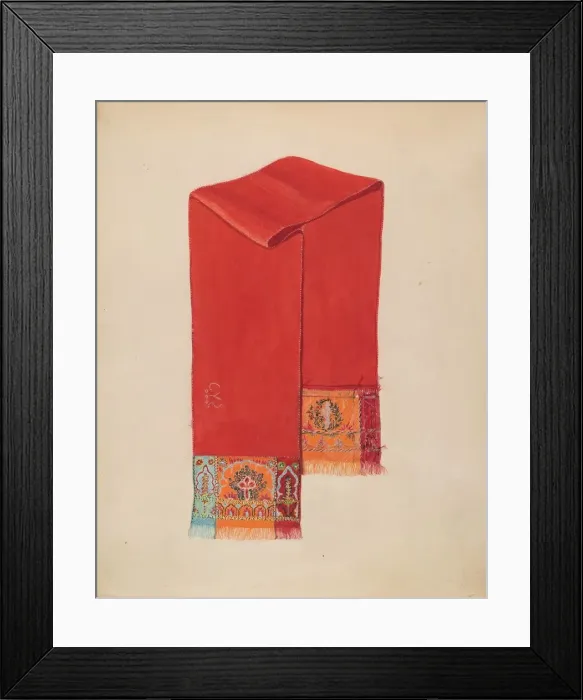 Framed Print : Scarf, 1935 / 1942. Creator: G. A. Spangenberg Framed Print : Scarf, 1935 / 1942. Creator: G. A. Spangenberg
