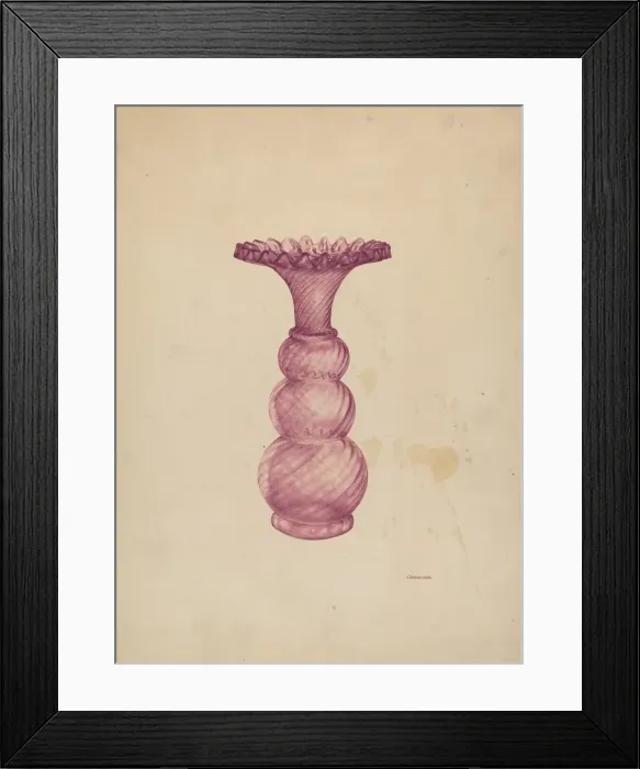 Framed Print : Stiegel Vase, c. 1938. Creator: G. A. Spangenberg Framed Print : Stiegel Vase, c. 1938. Creator: G. A. Spangenberg