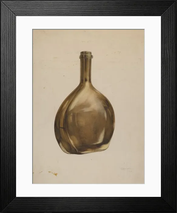 Framed Print : Whiskey Flask, 1938. Creator: G. A. Spangenberg Framed Print : Whiskey Flask, 1938. Creator: G. A. Spangenberg