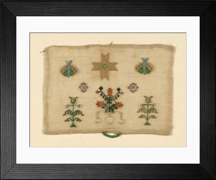 Framed Print : Needlecase Sampler, England, late 18th century. Creator: Unknown Framed Print : Needlecase Sampler, England, late 18th century. Creator: Unknown