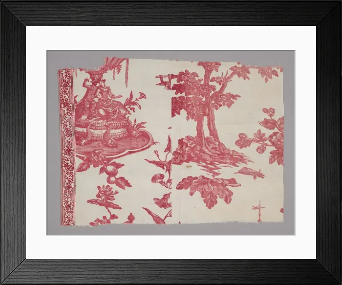Framed Print : Curtain Fragment, England, late 18th century. Creator: Unknown Framed Print : Curtain Fragment, England, late 18th century. Creator: Unknown