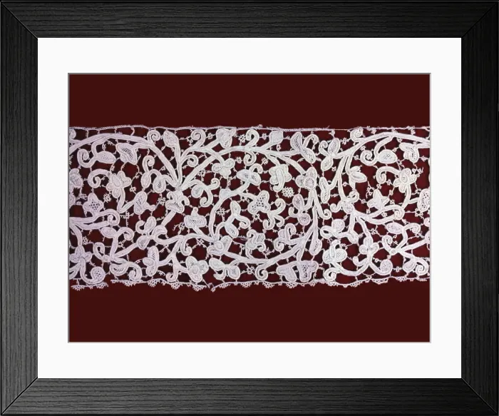 Framed Print : Border, Europe, 1675 / 1725(imitation of 17th century Venetian needle lace) Framed Print : Border, Europe, 1675 / 1725(imitation of 17th century Venetian needle lace)