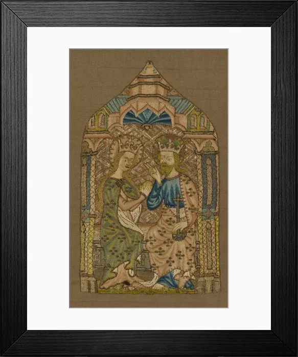 Framed Print : Fragment (From an Orphrey Band), England, 1400 / 50. Creator: Unknown Framed Print : Fragment (From an Orphrey Band), England, 1400 / 50. Creator: Unknown