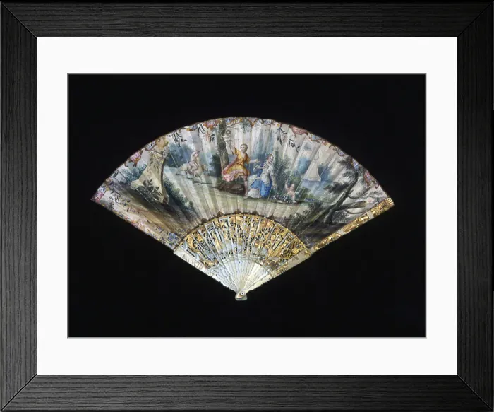 Framed Print : Fan, France, 18th century. Creator: Unknown Framed Print : Fan, France, 18th century. Creator: Unknown