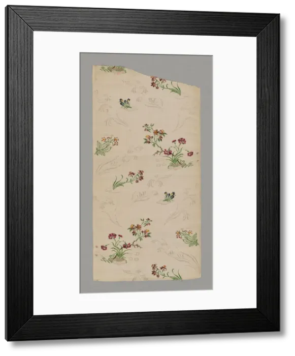 Framed Print : Panel (From a Dress), England, c. 1748 / 49. Creator: Unknown Framed Print : Panel (From a Dress), England, c. 1748 / 49. Creator: Unknown