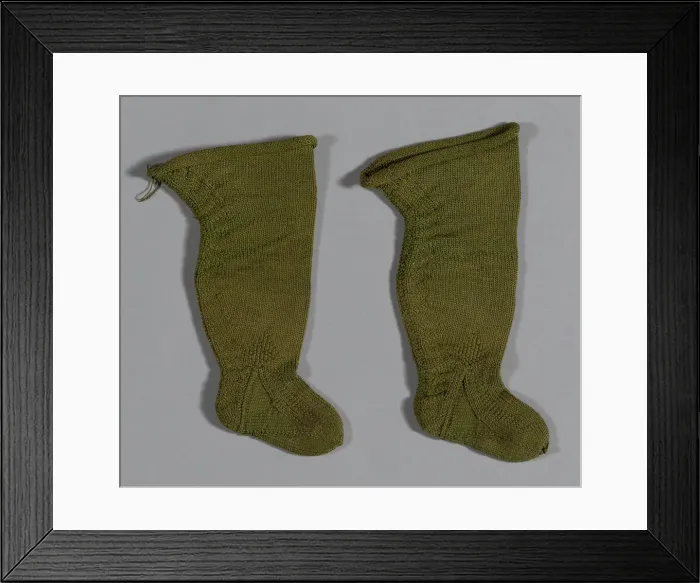 Framed Print : Pair of Babys Stockings, France, 18th century. Creator: Unknown Framed Print : Pair of Babys Stockings, France, 18th century. Creator: Unknown