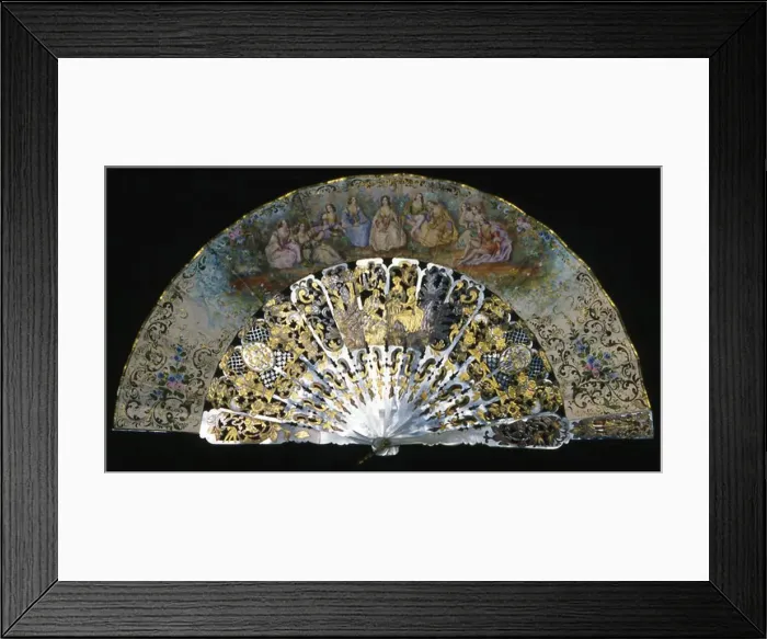 Framed Print : Fan, France, 1825 / 75. Creator: Unknown Framed Print : Fan, France, 1825 / 75. Creator: Unknown