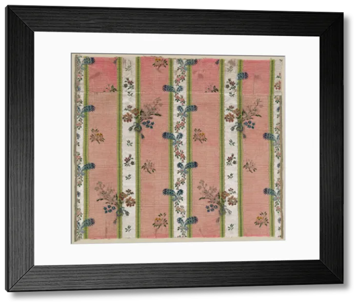 Framed Print : Fragment (Dress Fabric), France, 18th century. Creator: Unknown Framed Print : Fragment (Dress Fabric), France, 18th century. Creator: Unknown
