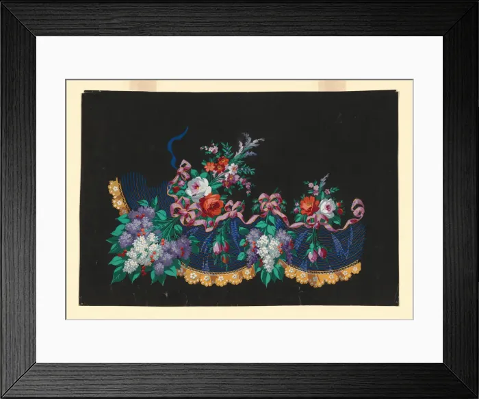 Framed Print : Design for a Printed, Woven or Embroidered Skirt Border, France, 19th century Framed Print : Design for a Printed, Woven or Embroidered Skirt Border, France, 19th century