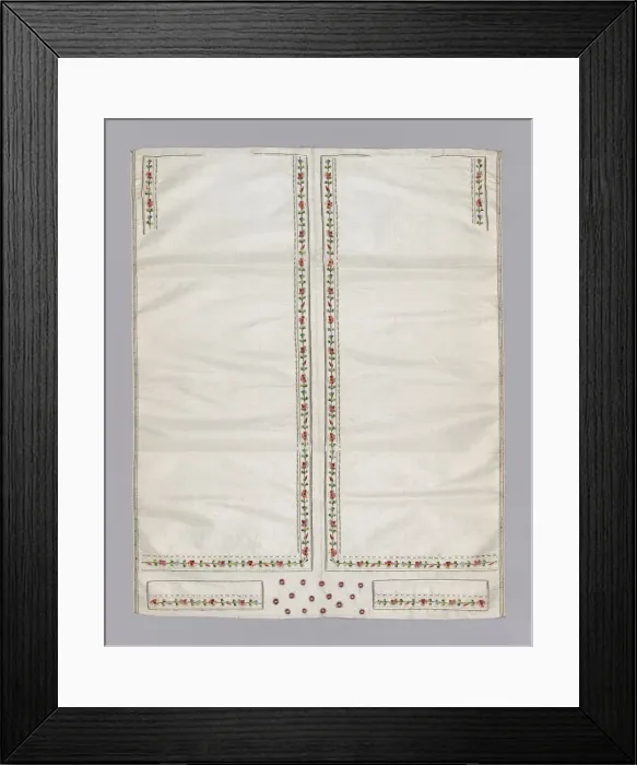 Framed Print : Embroidered Fabric for a Waistcoat front, France, 1800-15. Creator: Unknown