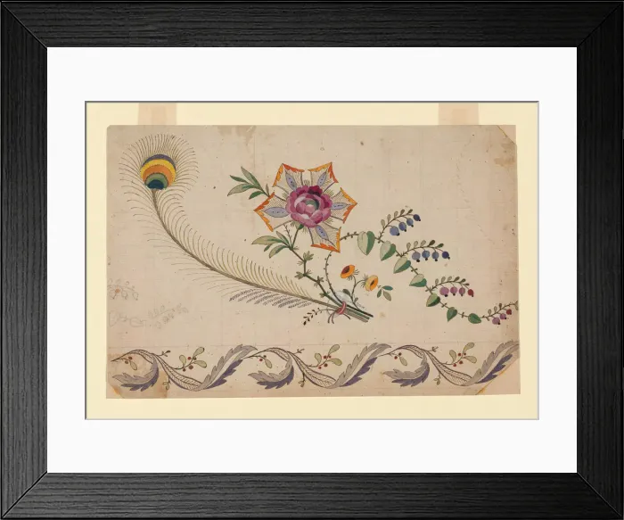 Framed Print : Design for a Printed, Woven, or Embroidered Border, France, 18th century Framed Print : Design for a Printed, Woven, or Embroidered Border, France, 18th century
