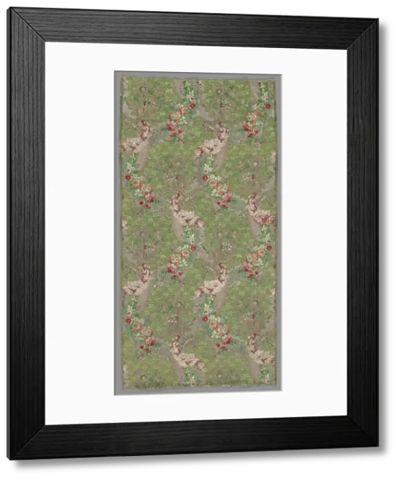 Framed Print : Length of Woven Silk, France, Mid-1760s. Creator: Unknown Framed Print : Length of Woven Silk, France, Mid-1760s. Creator: Unknown
