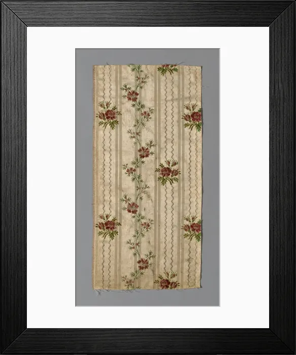 Framed Print : Fragment (Dress Fabric), France, 1750 / 1800. Creator: Unknown Framed Print : Fragment (Dress Fabric), France, 1750 / 1800. Creator: Unknown