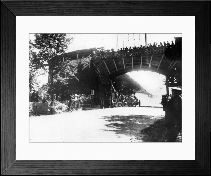 Framed Print : FIAT of Luigi Storero going under a bridge during the 1904 Gordon Bennett Cup, Homburg Framed Print : FIAT of Luigi Storero going under a bridge during the 1904 Gordon Bennett Cup, Homburg