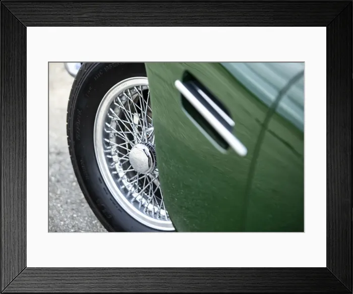Framed Print : Spoked wheel of a 1961 Aston Martin DB4 GT previously owned by Donald Campbell Framed Print : Spoked wheel of a 1961 Aston Martin DB4 GT previously owned by Donald Campbell