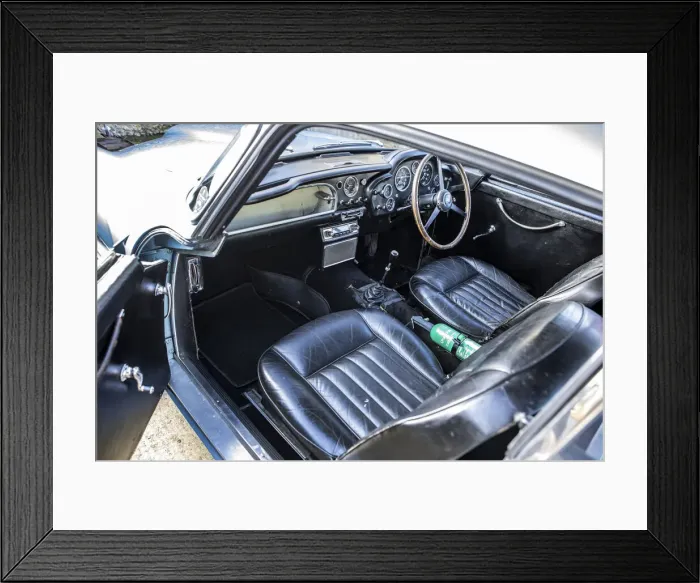 Framed Print : Interior of a 1961 Aston Martin DB4 GT SWB lightweight. Creator: Unknown Framed Print : Interior of a 1961 Aston Martin DB4 GT SWB lightweight. Creator: Unknown