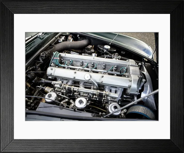 Framed Print : Engine of a 1965 Aston Martin DB5. Creator: Unknown Framed Print : Engine of a 1965 Aston Martin DB5. Creator: Unknown